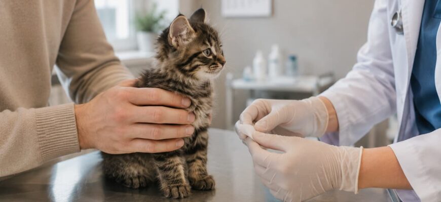 Котенок перед вакцинацией
