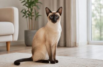 Сиамская кошка в гостиной