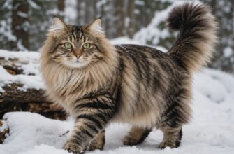 Сибирская кошка в снегу